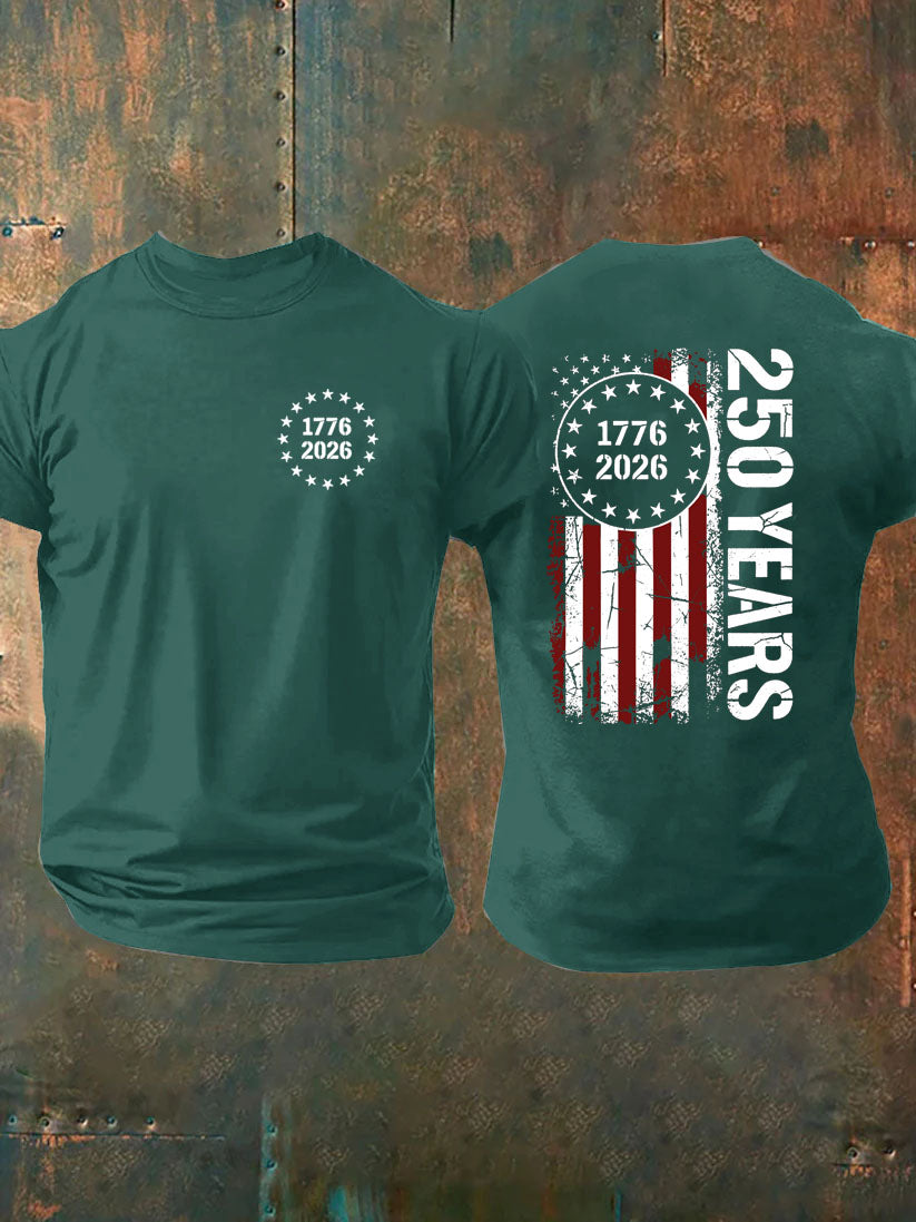 1776 2026 250 Years Pattern 100% Cotton T-Shirt