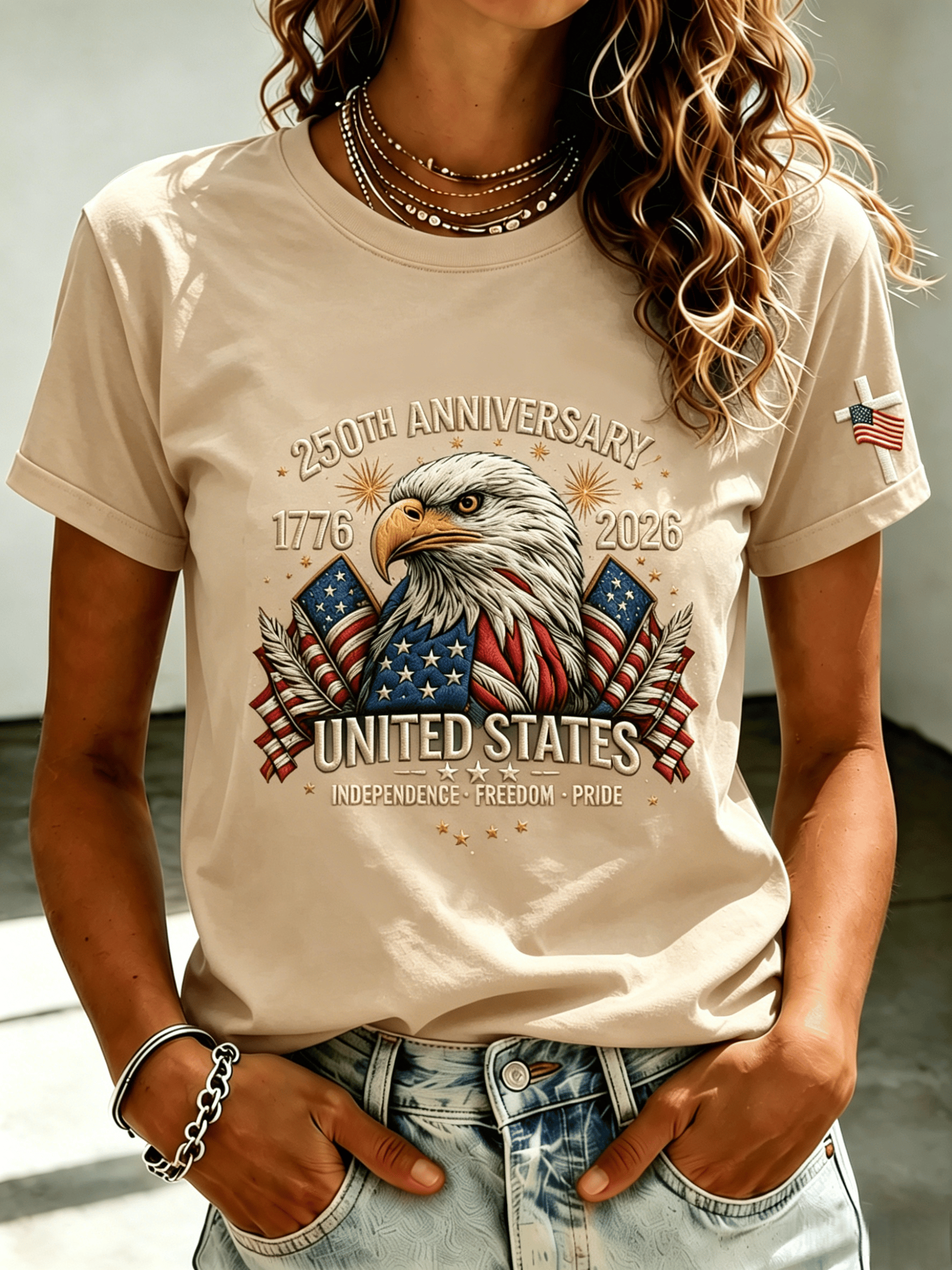 Women's USA 250th Anniversary Printed T-shirt