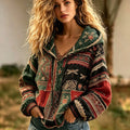 Retro Hippie Geometric Pattern And Dragonfly Art Hoodie