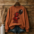 Woman's Halloween Voodoo Doll Print Sweatshirt