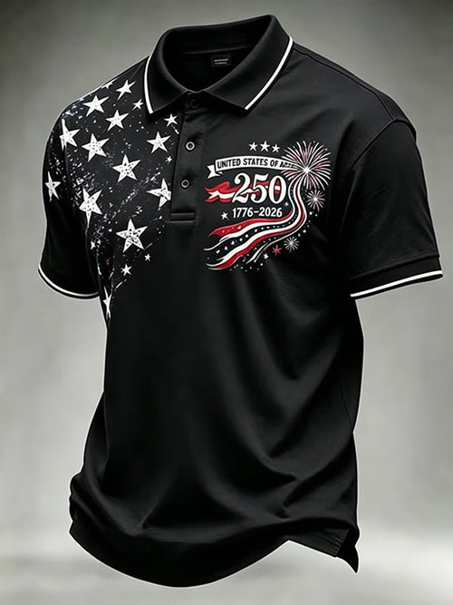 Men's 250th Independence Day Commemorative "Land Of The Free" Printed Top