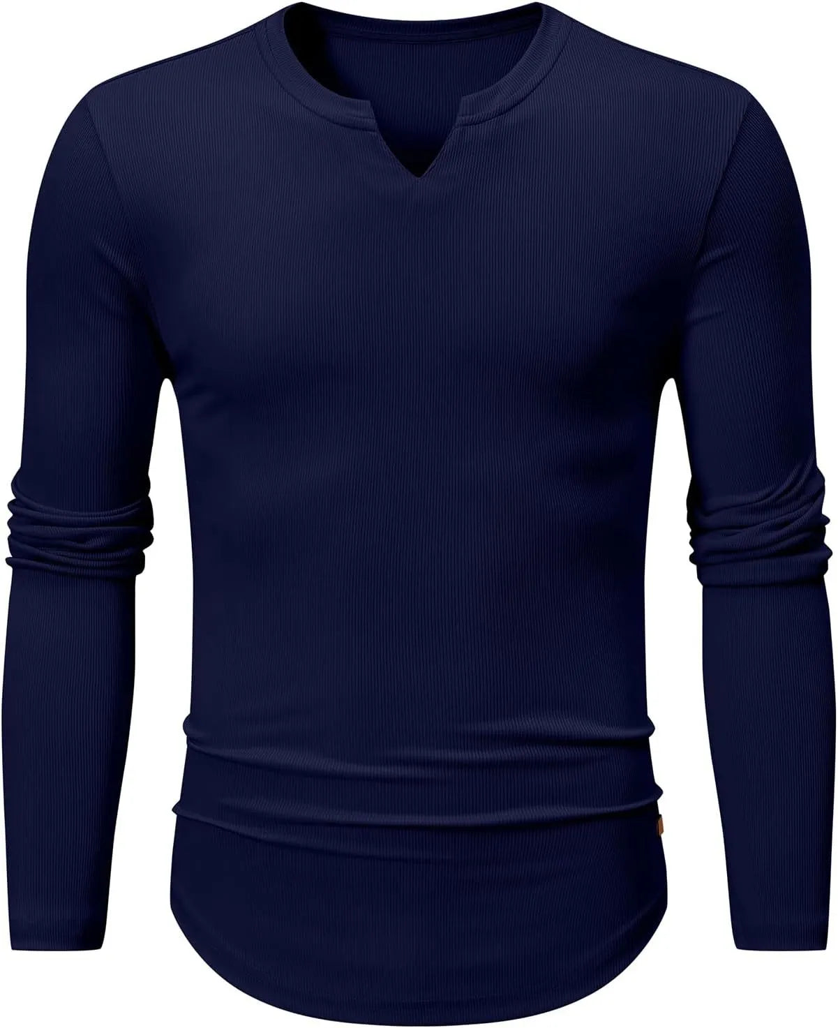 Men's Plain Casual V-Neck Long Sleeve T-Shirt