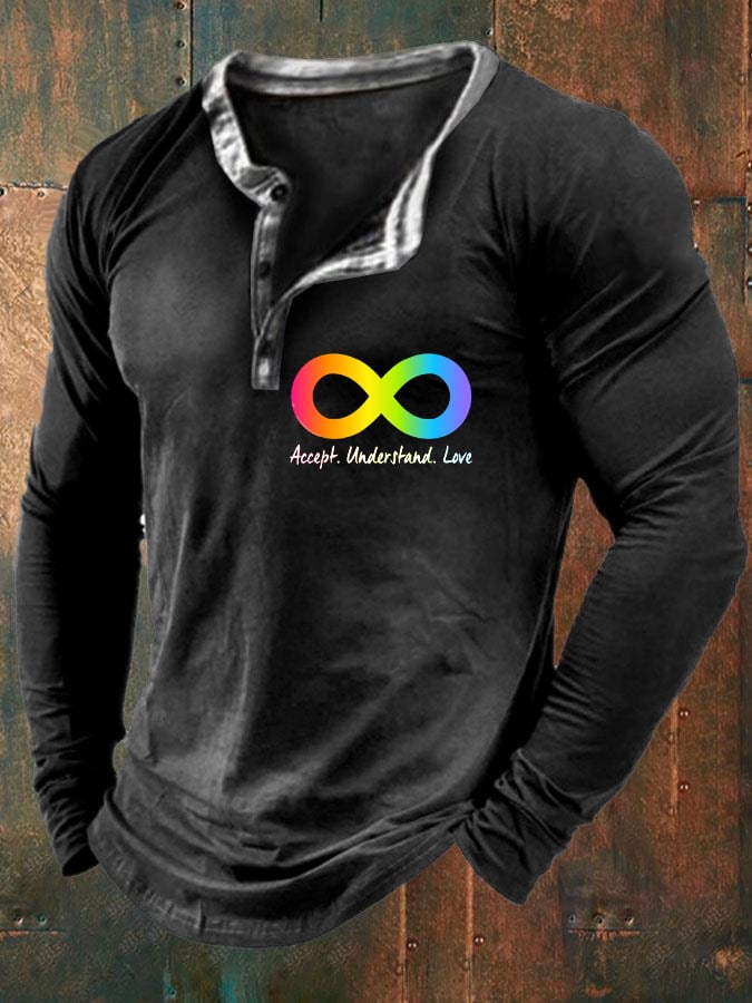 Men'S V-Neck Autism Awareness I Wear Blue For Autism Print T-Shirt