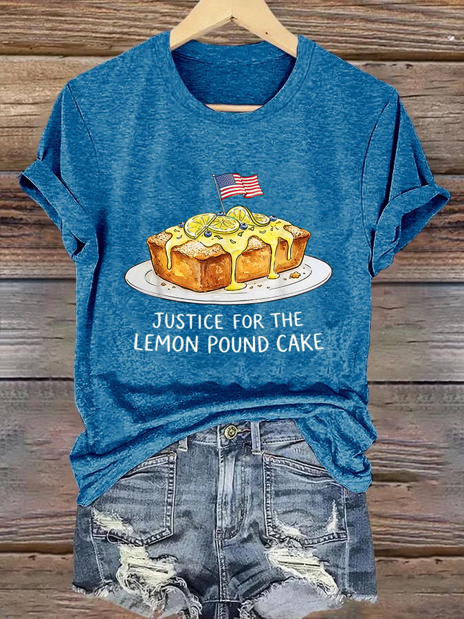 Women's  JUSTICE FOR THE LEMON POUND CAKE Print T-Shirt