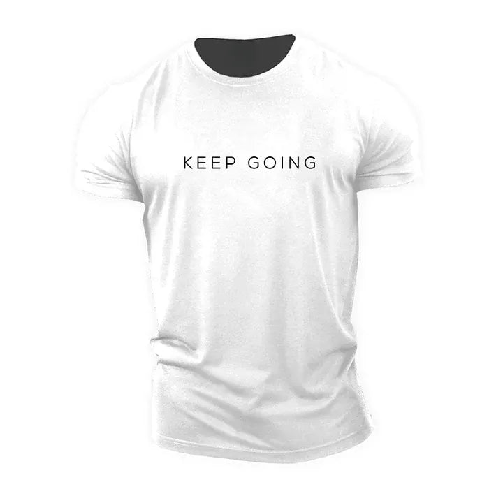Men's Keep Going Crew Neck Cotton Short-Sleeve T-Shirt