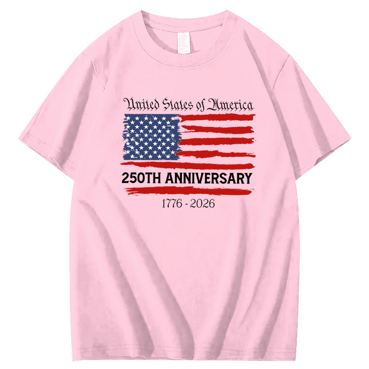 United States Of America 250th Anniversary 1776-2026 100% Cotton T-Shirt