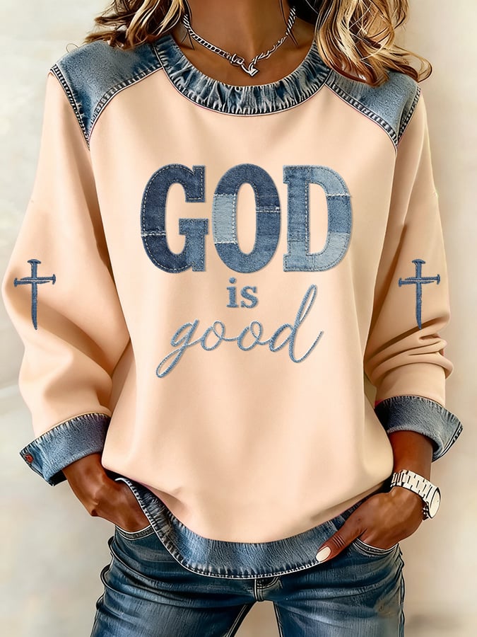 Women's casual GOD IS GOOD sweatshirt