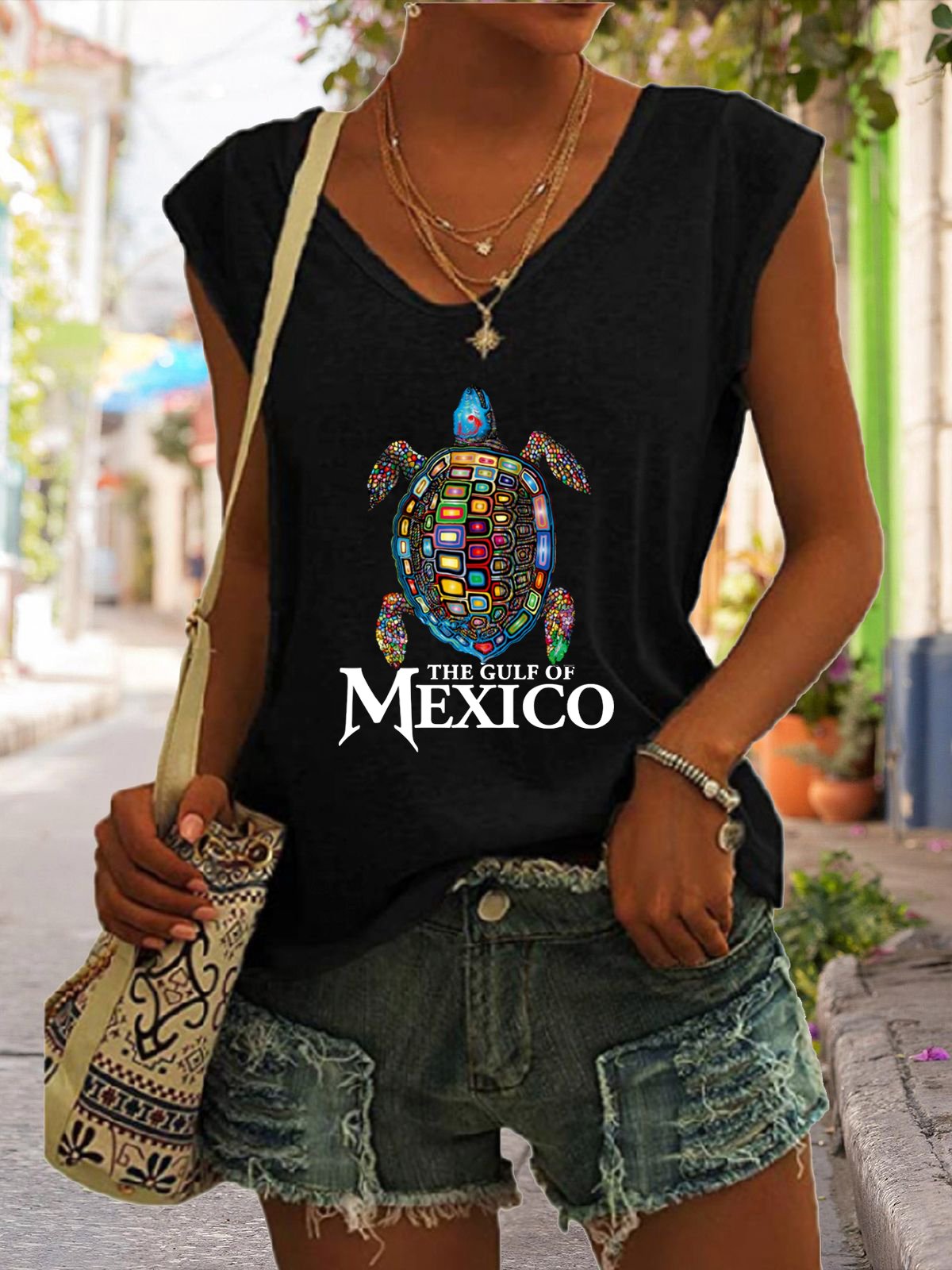 Women's Gulf Of Mexico Print Casual Vest