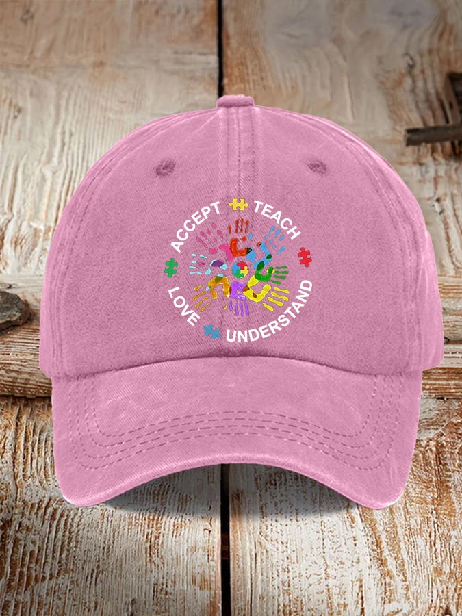 Women's Casual Autism Awareness Print Baseball Cap