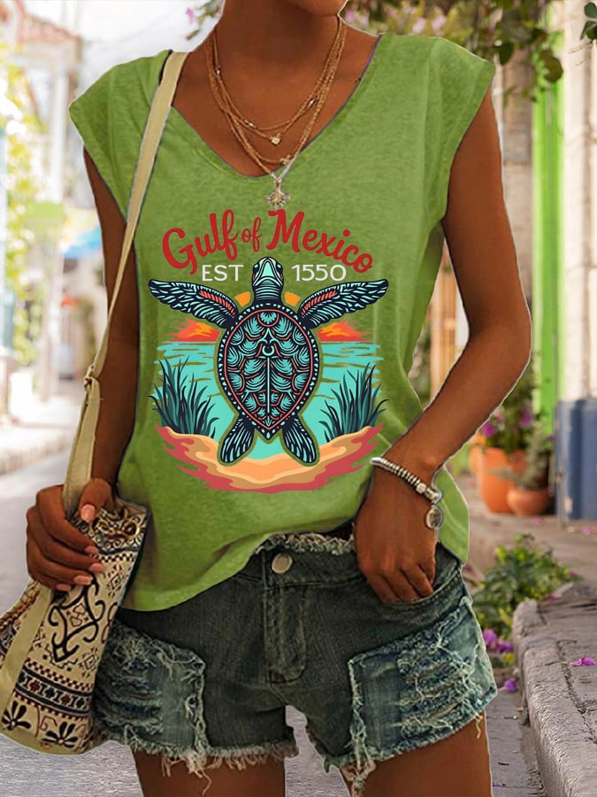 Women's Gulf Of Mexico Print Tank Top