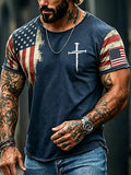 Men's USA 1776-2026 Freedom Faith Printed Casual T-shirt