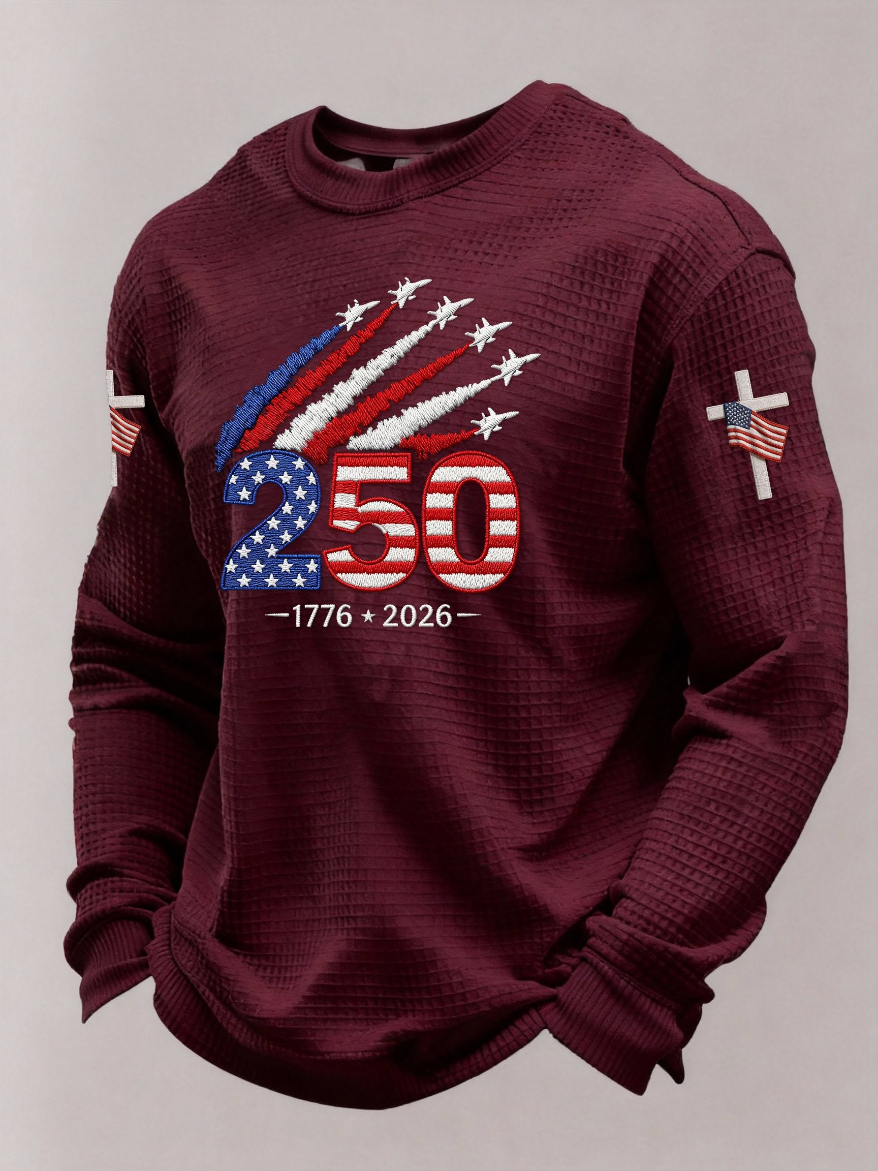 Men’s USA 250th Anniversary Print Short Sleeve Waffle Knit T-Shirt
