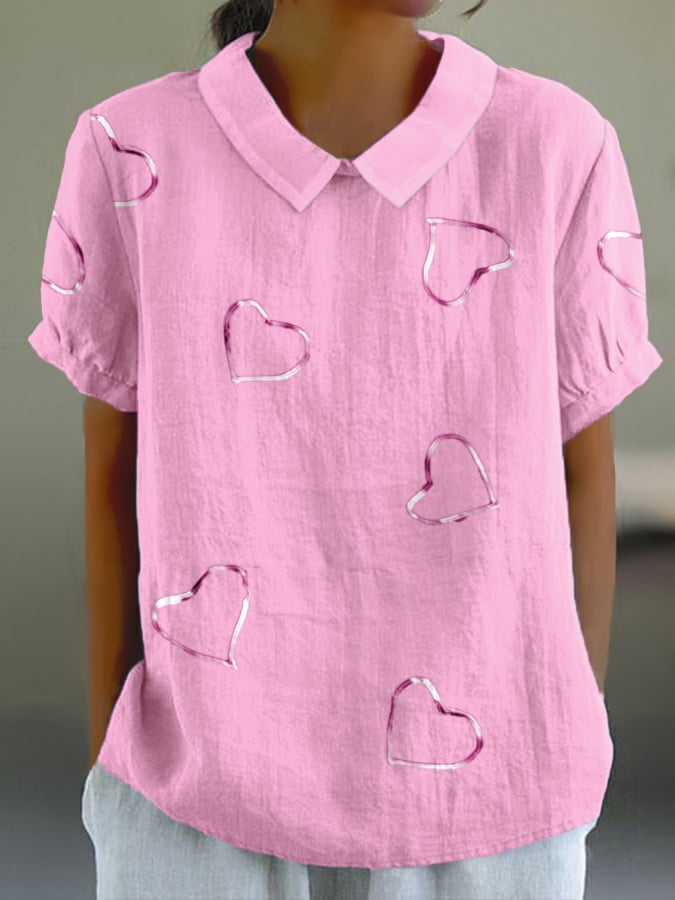 Women's Breast Cancer Awareness Print Casual Shirt