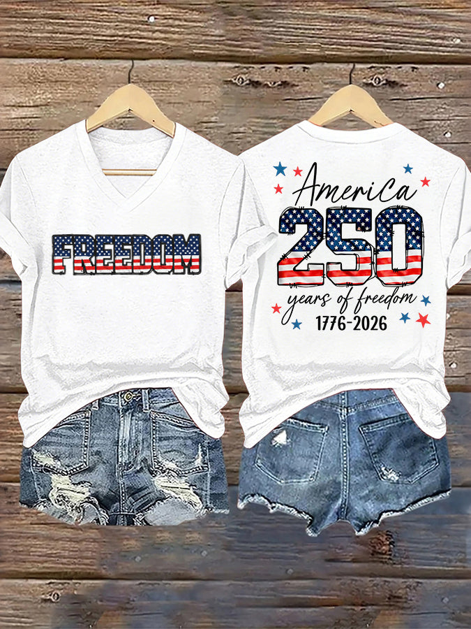 Women's U.S. Founding 250th Anniversary V-Neck T-Shirt
