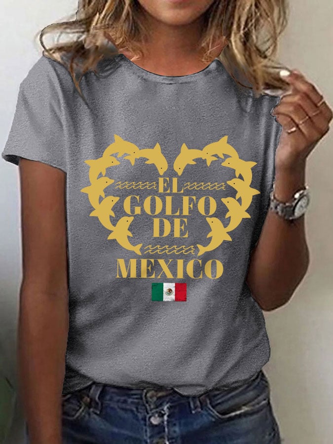 Women's "The Gulf of Mexico" Dolphin Print T-Shirt