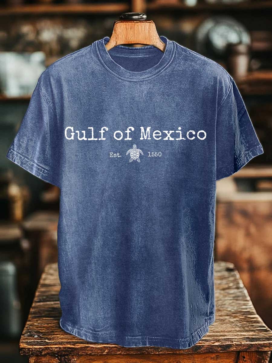 Men's Gulf Of Mexico Printed Round Neck T-Shirt