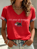 Women'S America Flag Print Casual T-Shirt