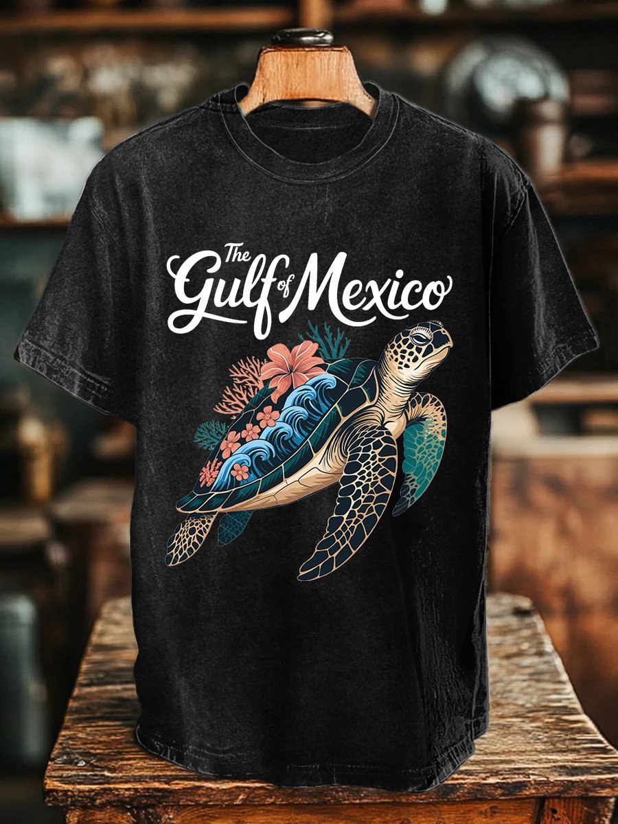 Men's Gulf Of Mexico Printed Round Neck T-Shirt