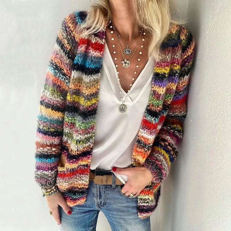 Casual Loose Colorful Sweater Cardigan