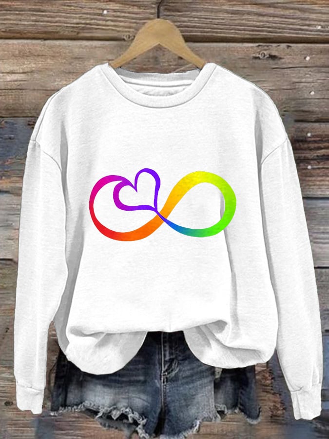 Retro Autism Infinity Print Sweatshirt