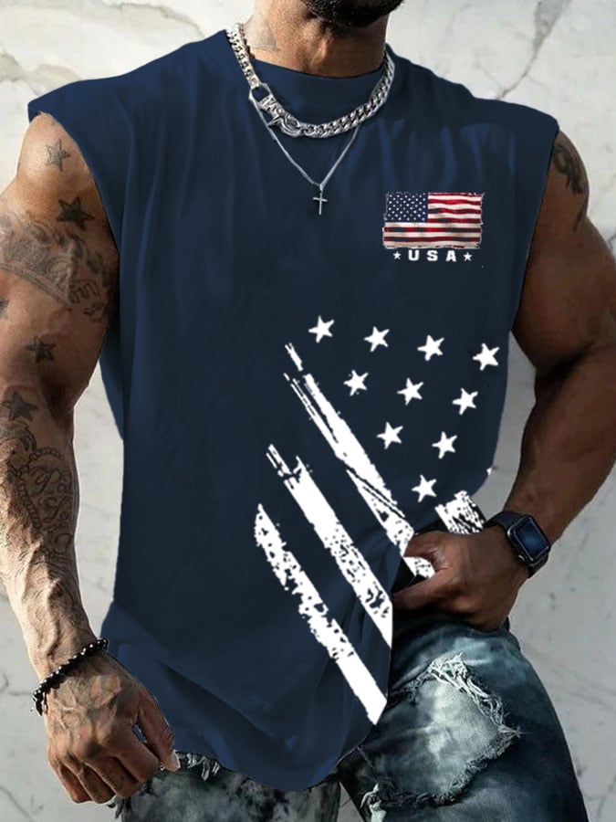 Men's Independence Day Print Tank Top