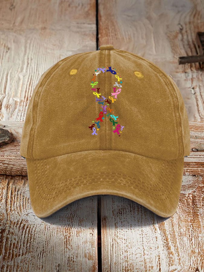 All Cancer Awareness Colorful Ribbon Hat