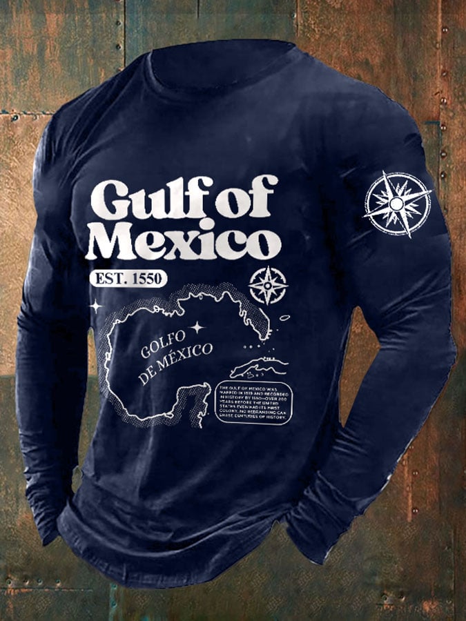 Men's Gulf Of Mexico Print Long Sleeve Top