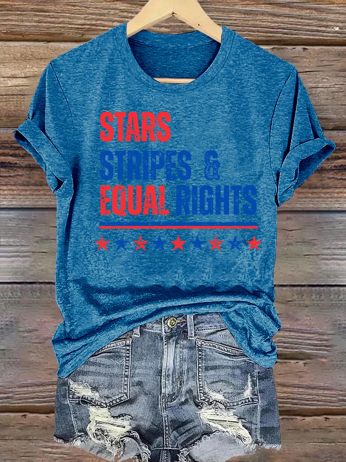 Women's  The Stars and Stripes Print T-Shirt