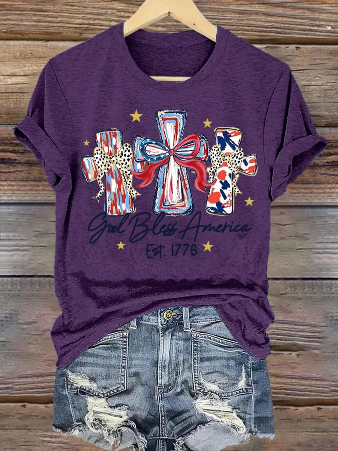 Women's  God Bless America Print T-Shirt