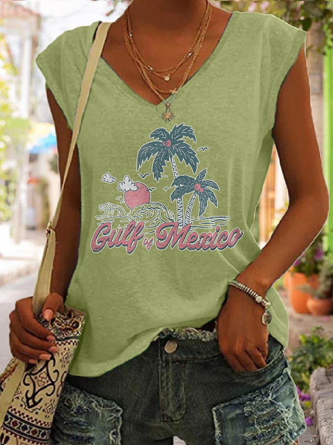Women's Gulf Of Mexico Print Tank Top