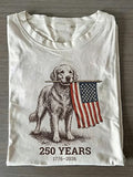 Unisex USA 250th Independence Day Puppy Print T-shirt