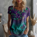 Women's Vintage Celtic Knot Rose Embroidery Casual T-shirt