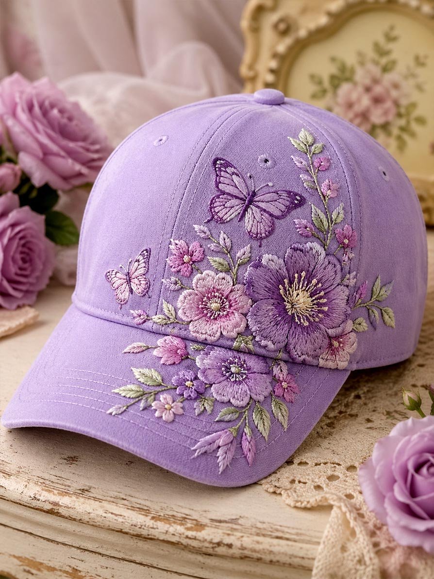 Alzheimer's Awareness Floral Baseball Cap