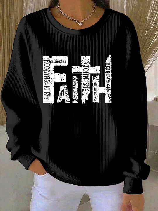 Women's Faith Art Print Crew Neck Sweatshirt
