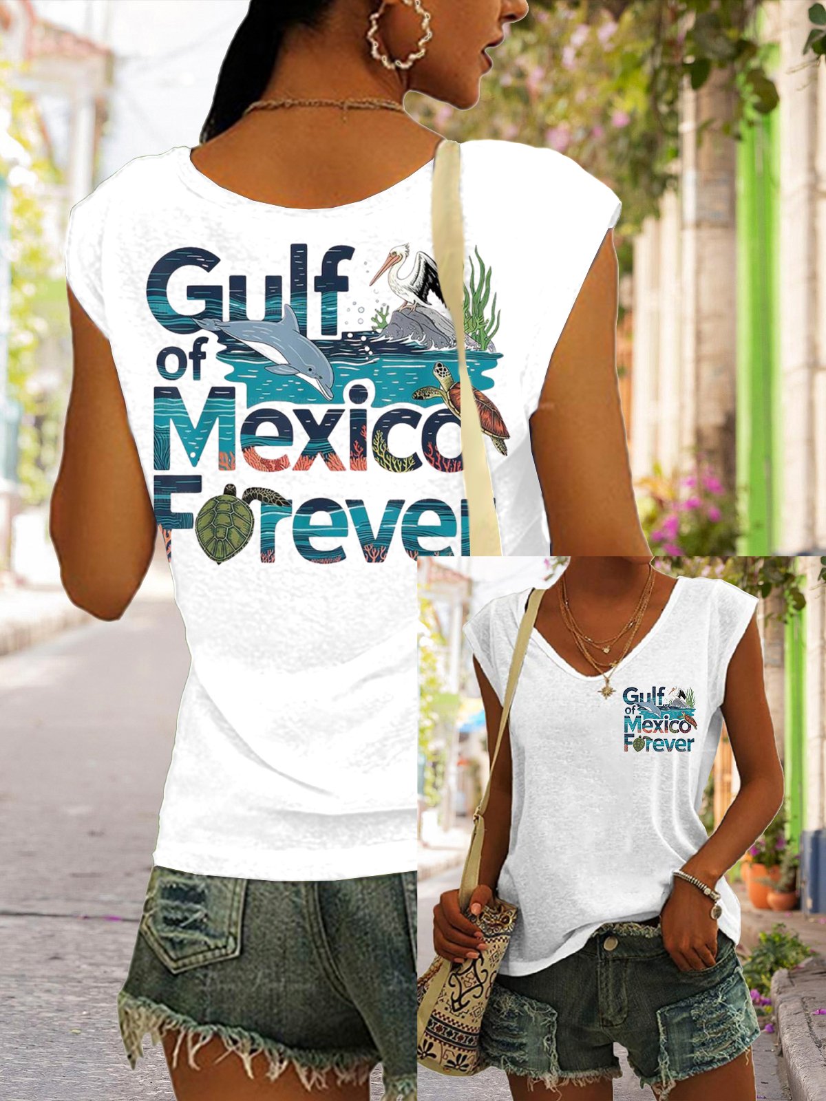 Women's Gulf of Mexico Print Tank Top