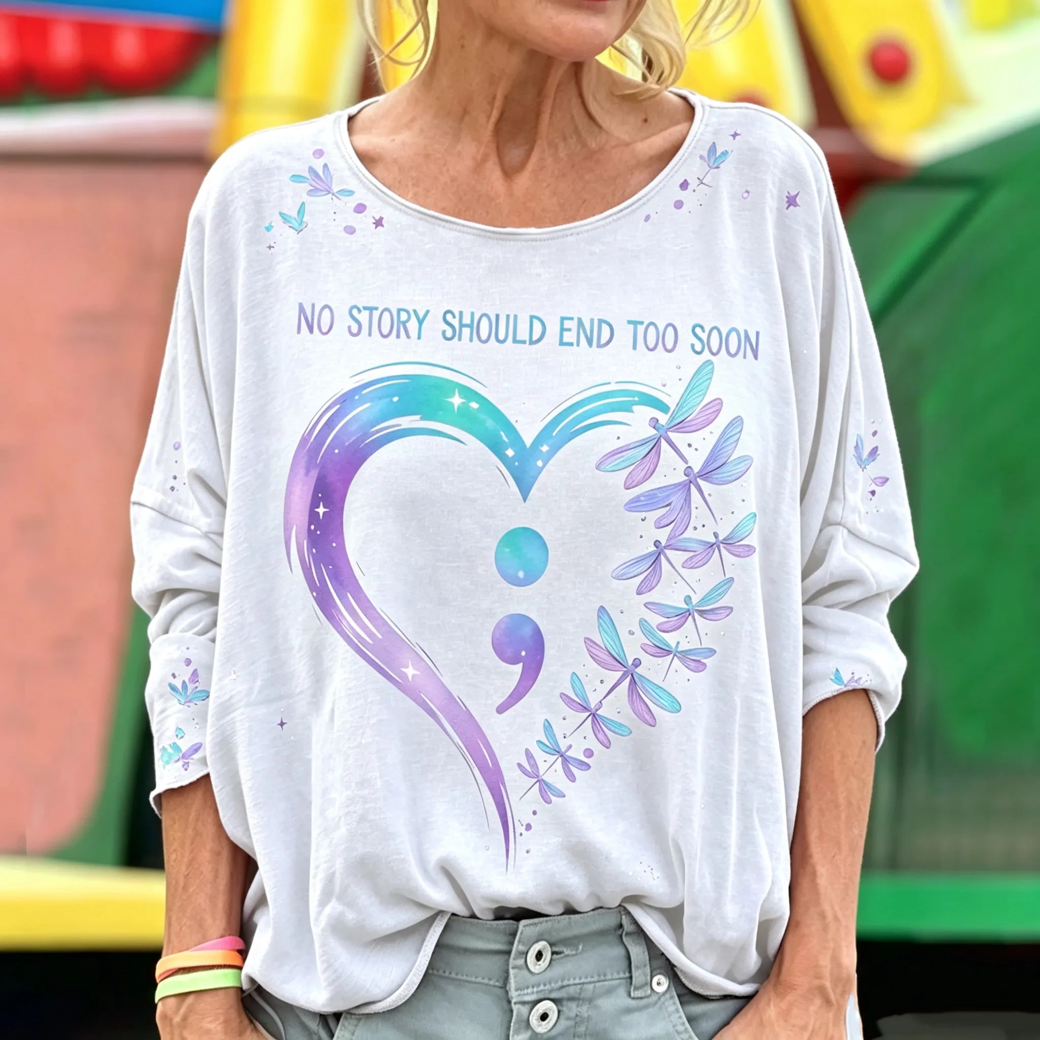 No Story Should End Too Soon Women's Alzheimer's Awareness Support Pattern T-shirt