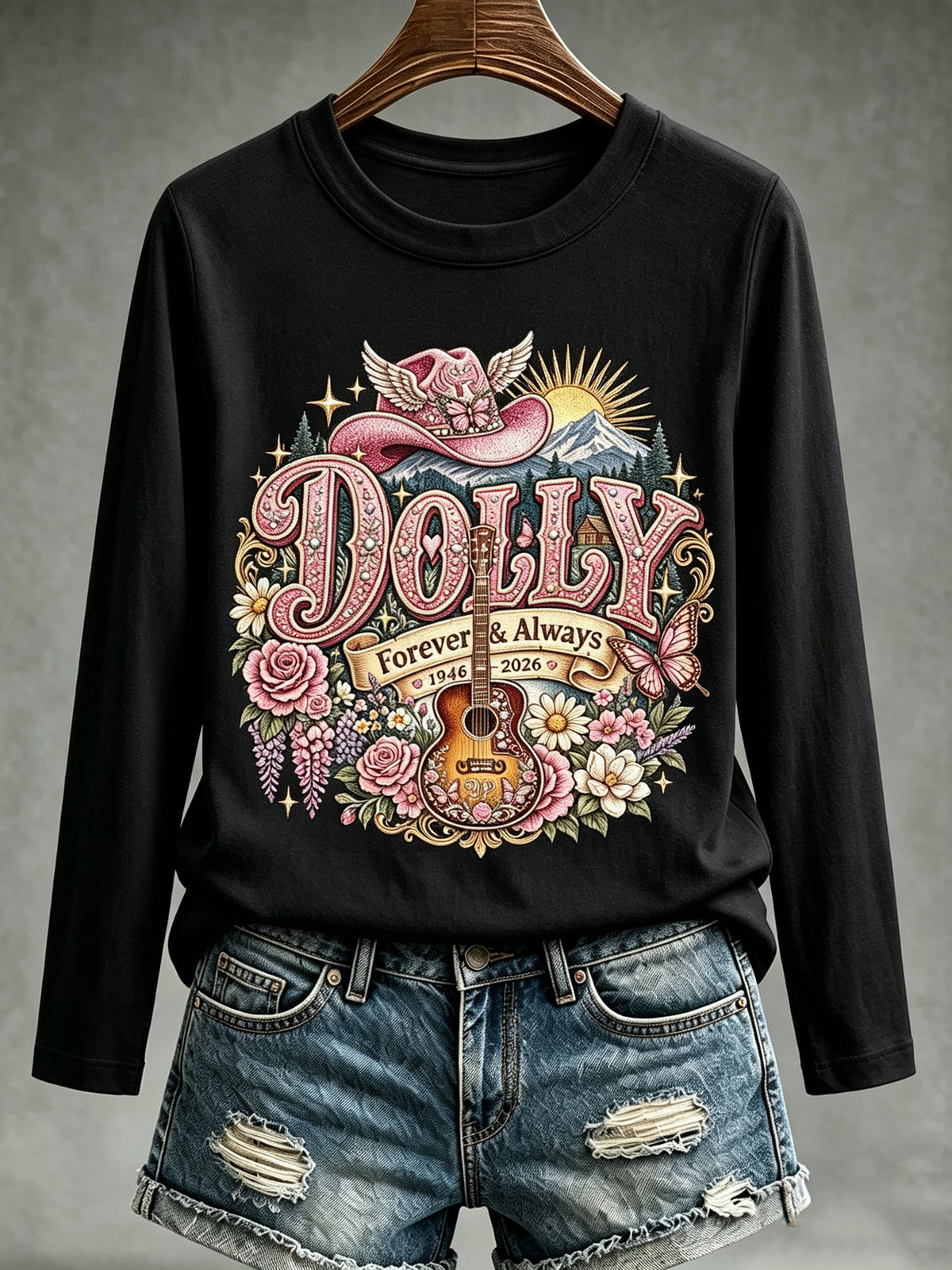 Women's Music-Themed Graphic Casual Top