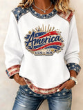 Women's casual hoodie with American 250th anniversary print
