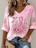 Women's Breast Cancer Awareness Print Top