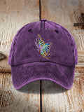 Unisex Distressed Washed Cotton Alzheimer's Awareness Printed Hat