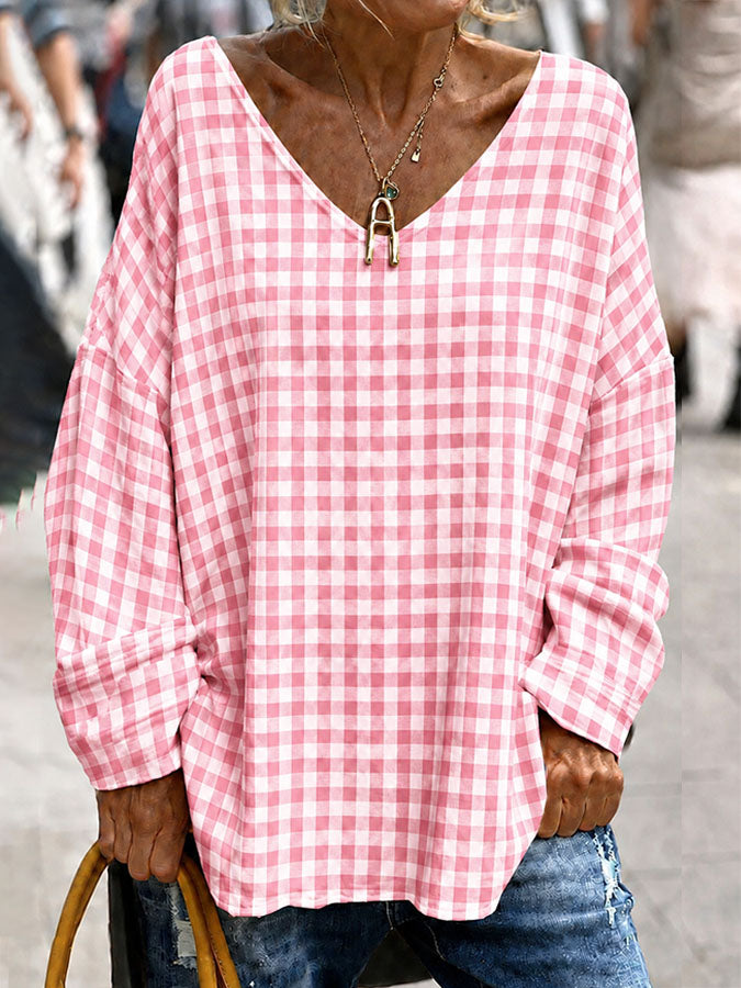 Women'S Breast Cancer Awareness Print Long Sleeve Shirt