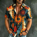 Men's Retro Abstract Geometric Pattern Casual Shirt