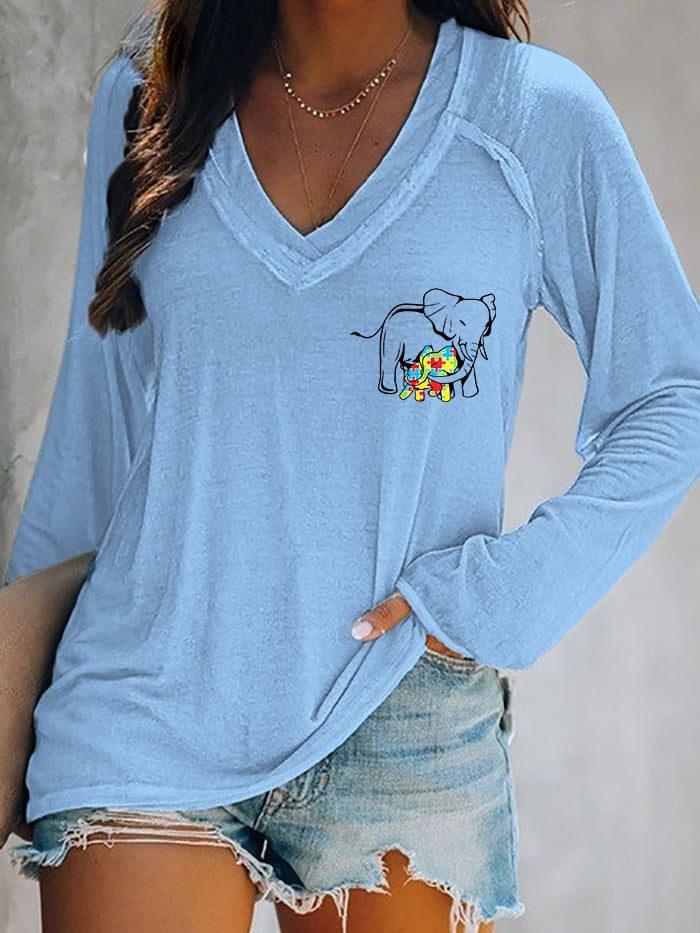 Women's What Makes You Different Is What Makes You Beautiful  V-Neck Long Sleeve T-shirt