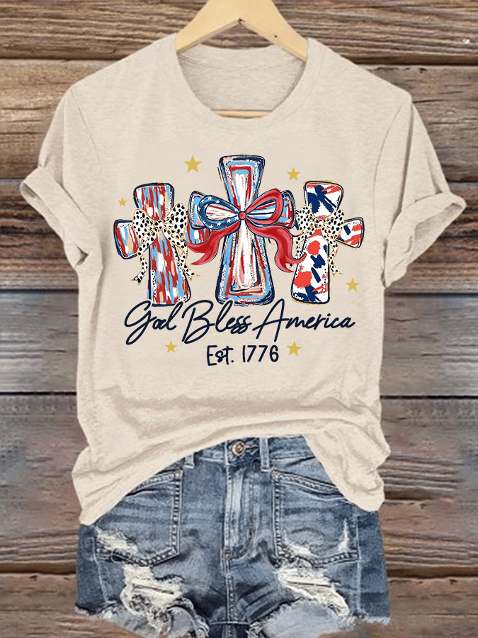 Women's  God Bless America Print T-Shirt