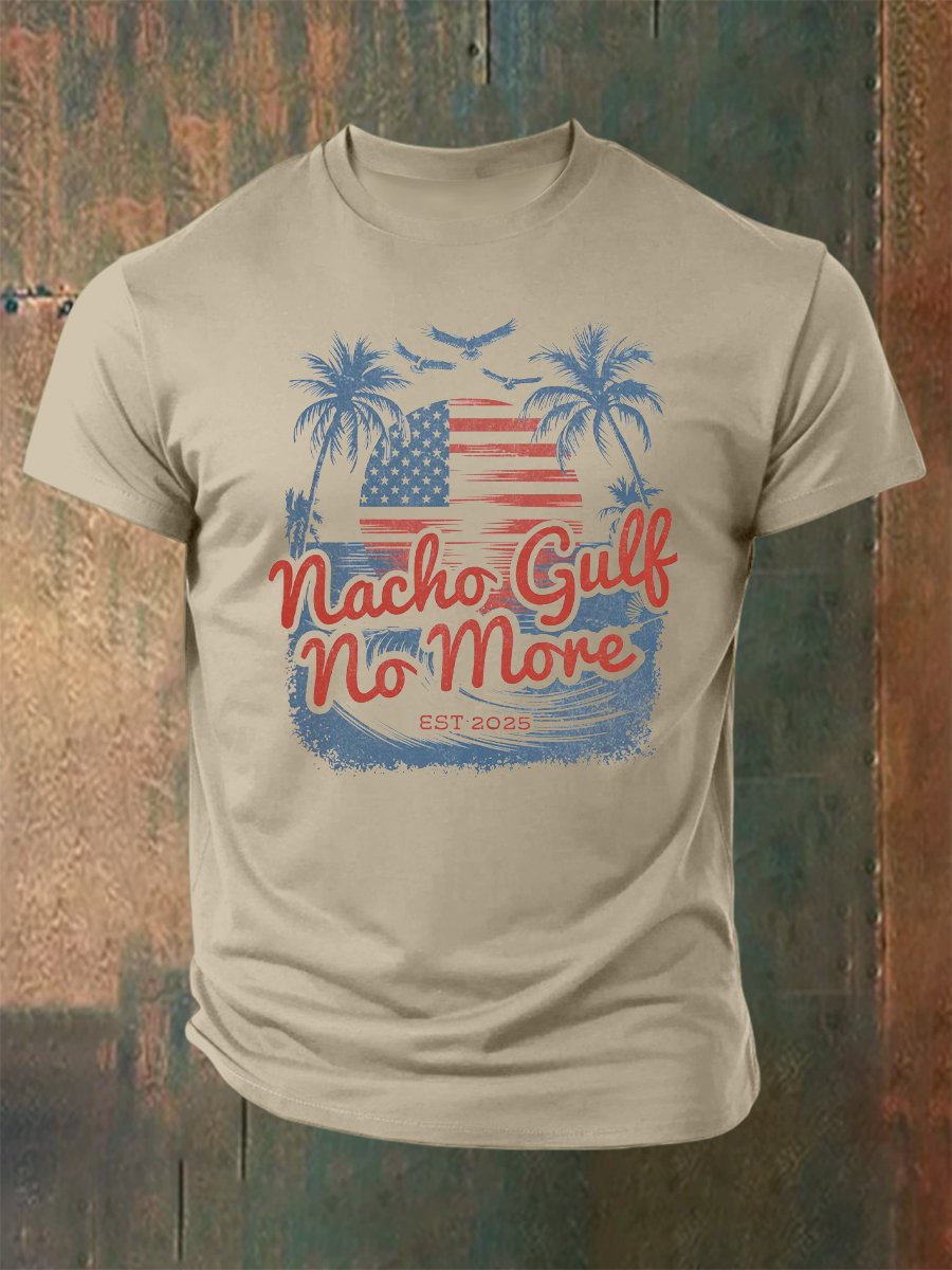 Men's 100% Cotton Gulf Of Mexico Crew Neck Short Sleeve T-Shirt