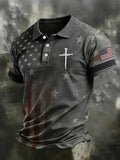 Men's Polo Shirt With Cross Pattern