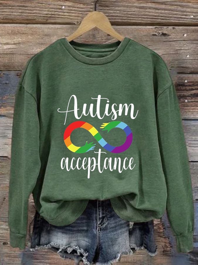 Women'S Autism Awareness Print Casual Sweatshirt
