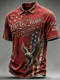 Men's Print Casual Polo Shirt