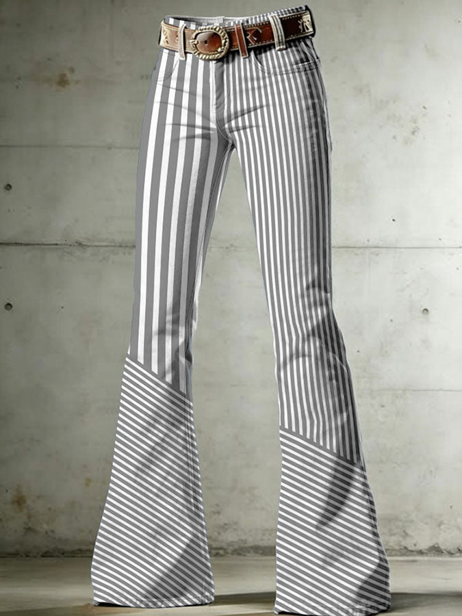 Women'S Breast Cancer Awareness Promotion Pink Stripe Plaid Print Denim Jeans