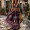 Women's Hippie Myth Of Stars And Moon Retro Fiowy Slip Dress